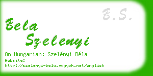 bela szelenyi business card