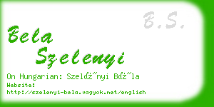 bela szelenyi business card